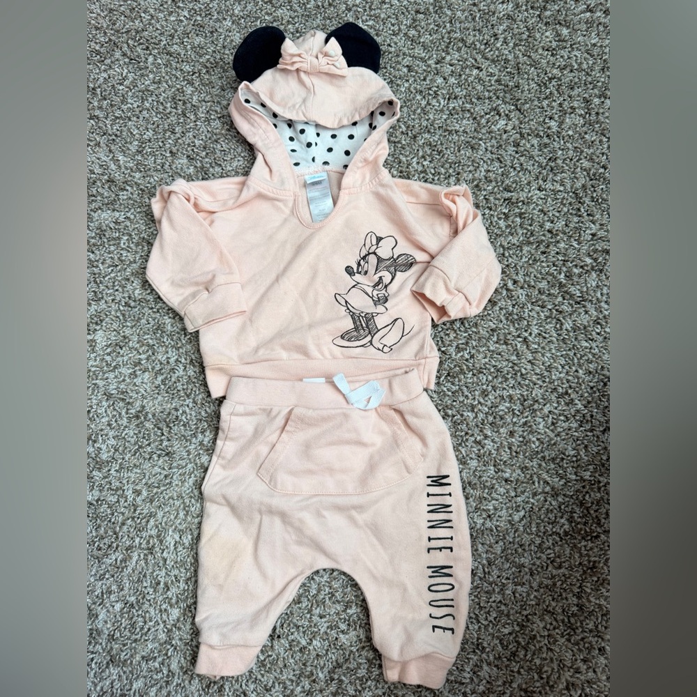 Disney Light Pink Minnie Mouse Baby Hoodie